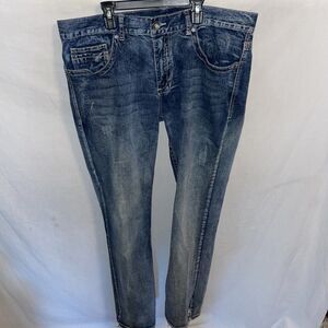T K Axel Men’s Straight Jeans Size 36x34 Blue Streetwear Distressed Western